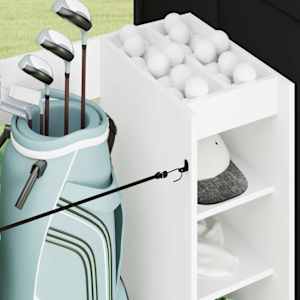 Golfová skříň s kolem Jednobarevný Bílá 120 x 45 x 98 cm - obrázek 5