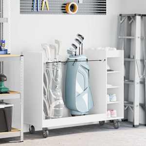 Golf omara s kolesom Enobarvno Bela 120 x 45 x 98 cm