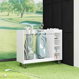 Golfová skříň s kolem Jednobarevný Bílá 120 x 45 x 98 cm - obrázek 4