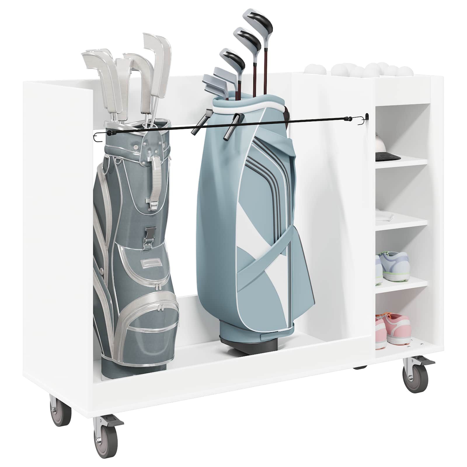 Thumbnail - vidaXL Golf Schrank Mit Rad Uni Weiß 120 x 45 x 98 cm
