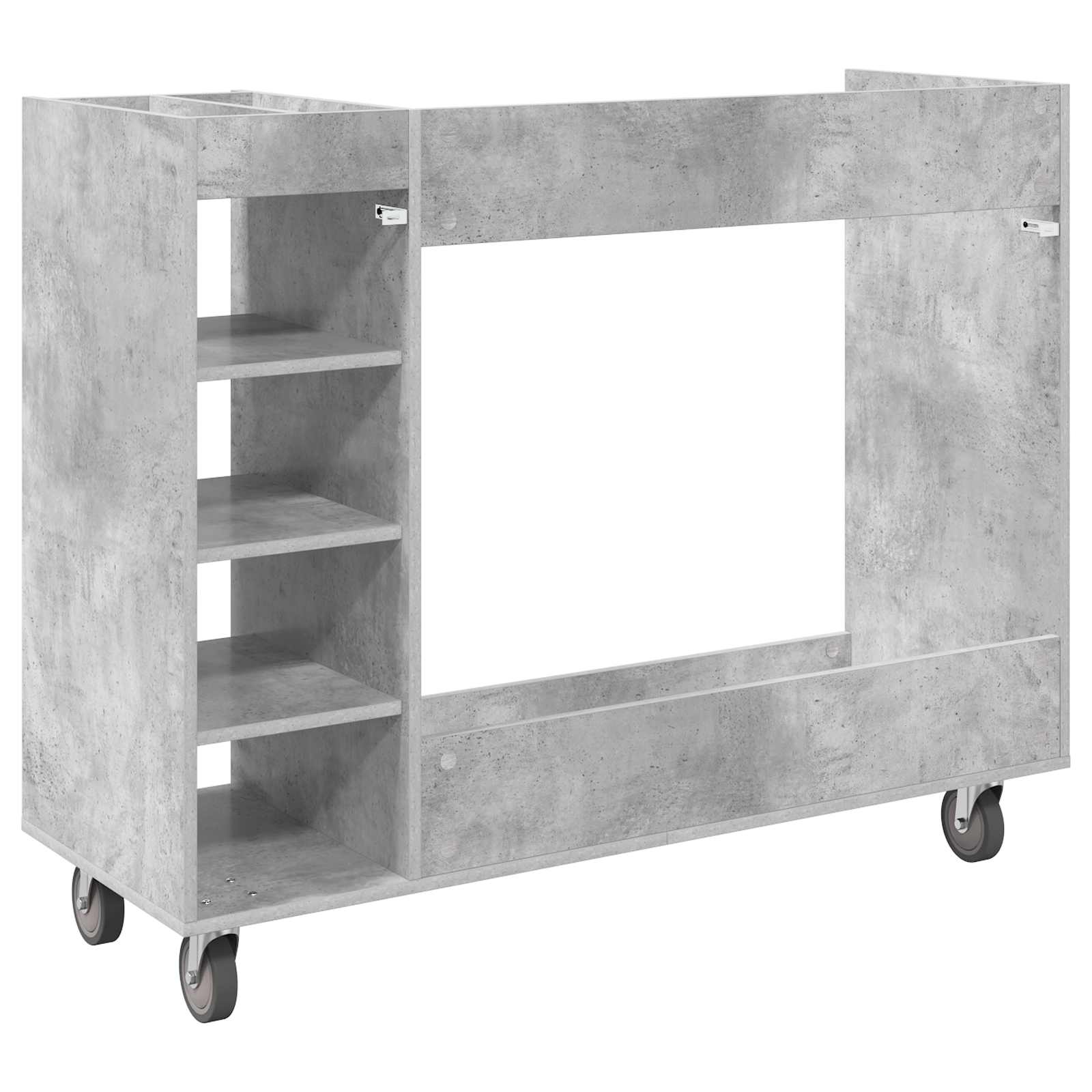 Golf omara s kolesom Enobarvno Betonsko siva 120 x 45 x 98 cm - slika 8