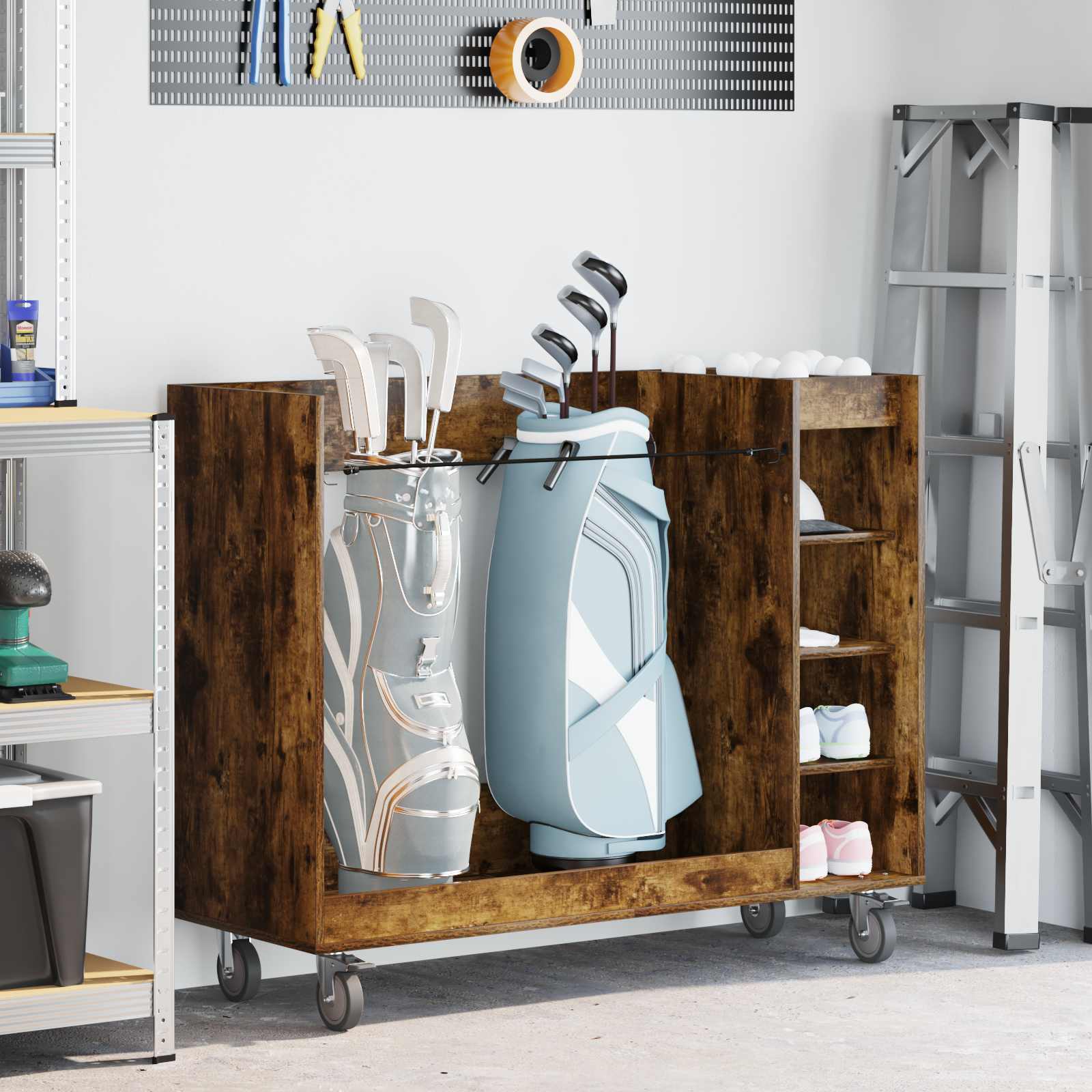 Golfu skapis ar riteni Dūmaka ozols 120 x 45 x 98 cm