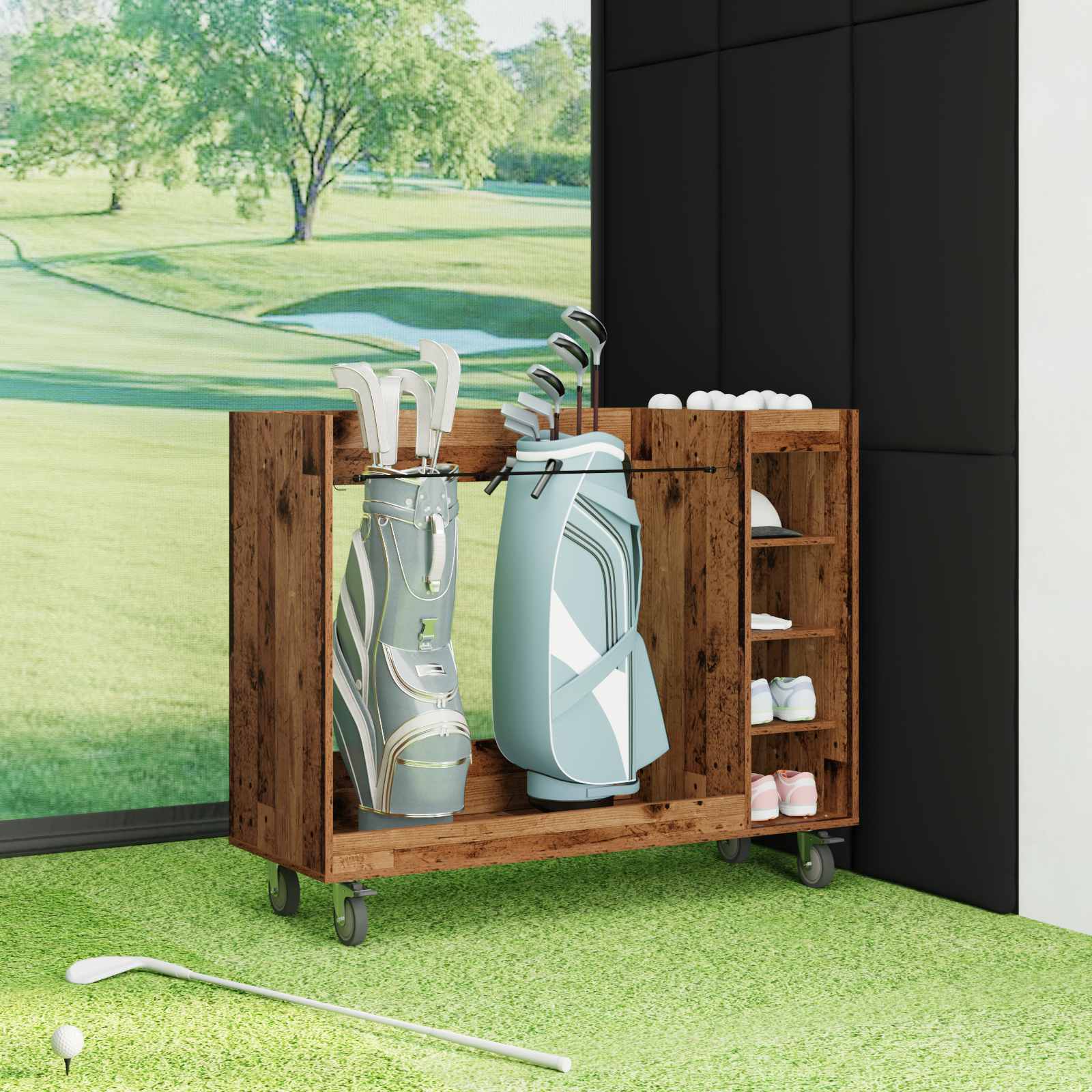 Golf omara s kolesom Enobarvno Star les 120 x 45 x 98 cm - slika 4