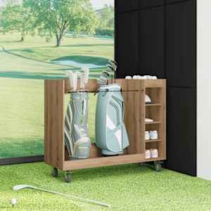 Golfová skříň s kolem Artisanový dub 120 x 45 x 98 cm - obrázek 4