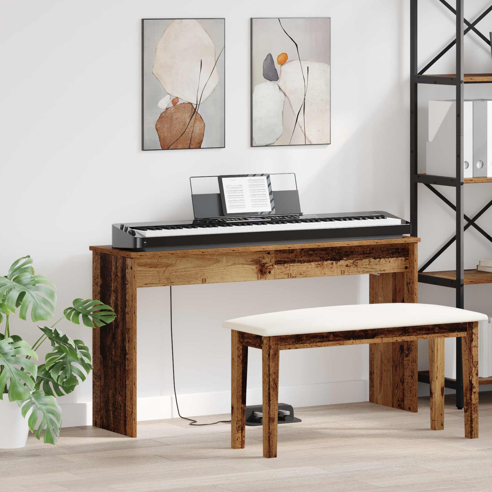 Stojalo za klaviature Star les 120 x 32 x 64 cm Konstruiran les