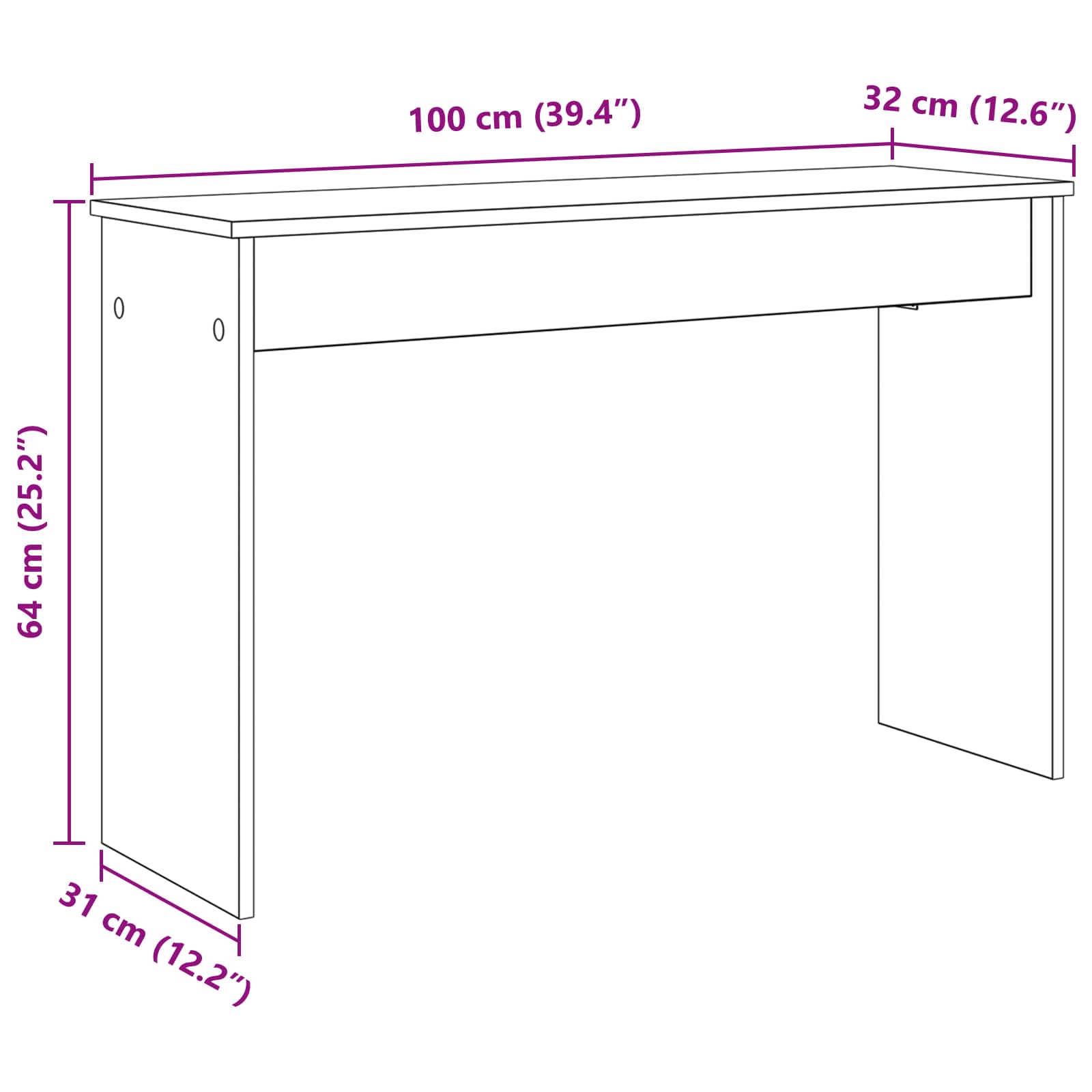 Billentyűállvány Füstölt tölgy 100 x 32 x 64 cm Faanyag