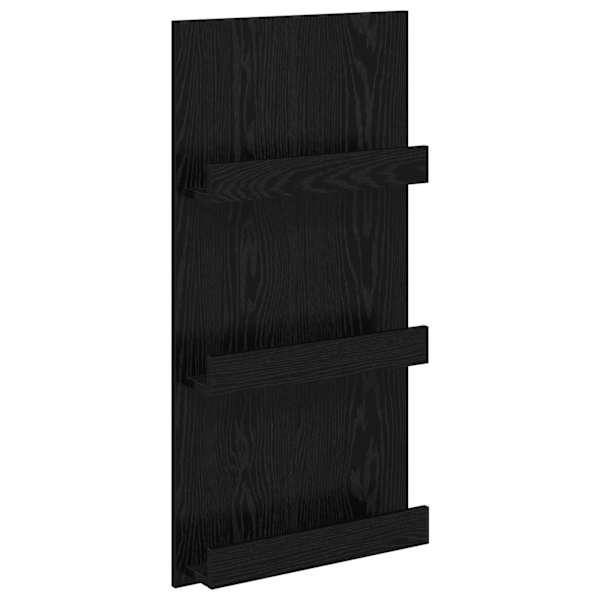 vidaXL Ajakirja riiul riiuliga Must tamm 51 x 11 x 102 cm Tehispuit