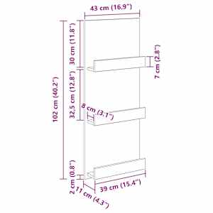 Regál na časopisy Černý dub 43 x 11 x 102 cm kompozitní dřevo - obrázek 10