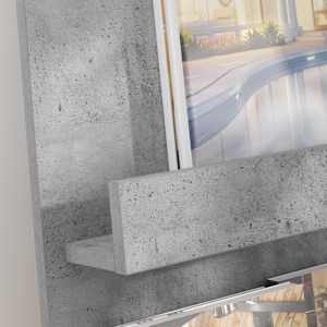 Regál na časopisy s policí Betonově šedá 43 x 11 x 102 cm - obrázek 4