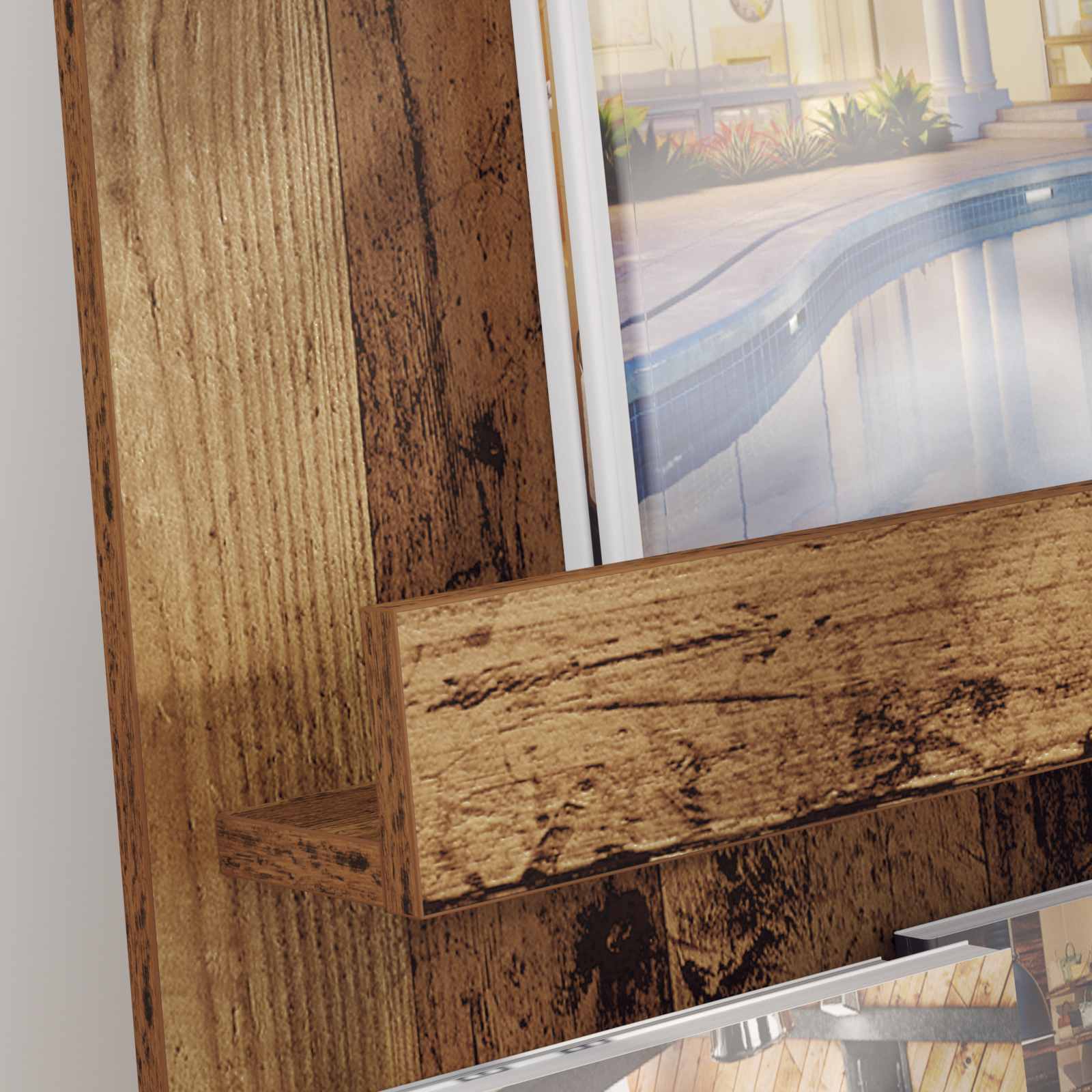 Regal za revije Star les 43 x 11 x 102 cm Konstruiran les - slika 4