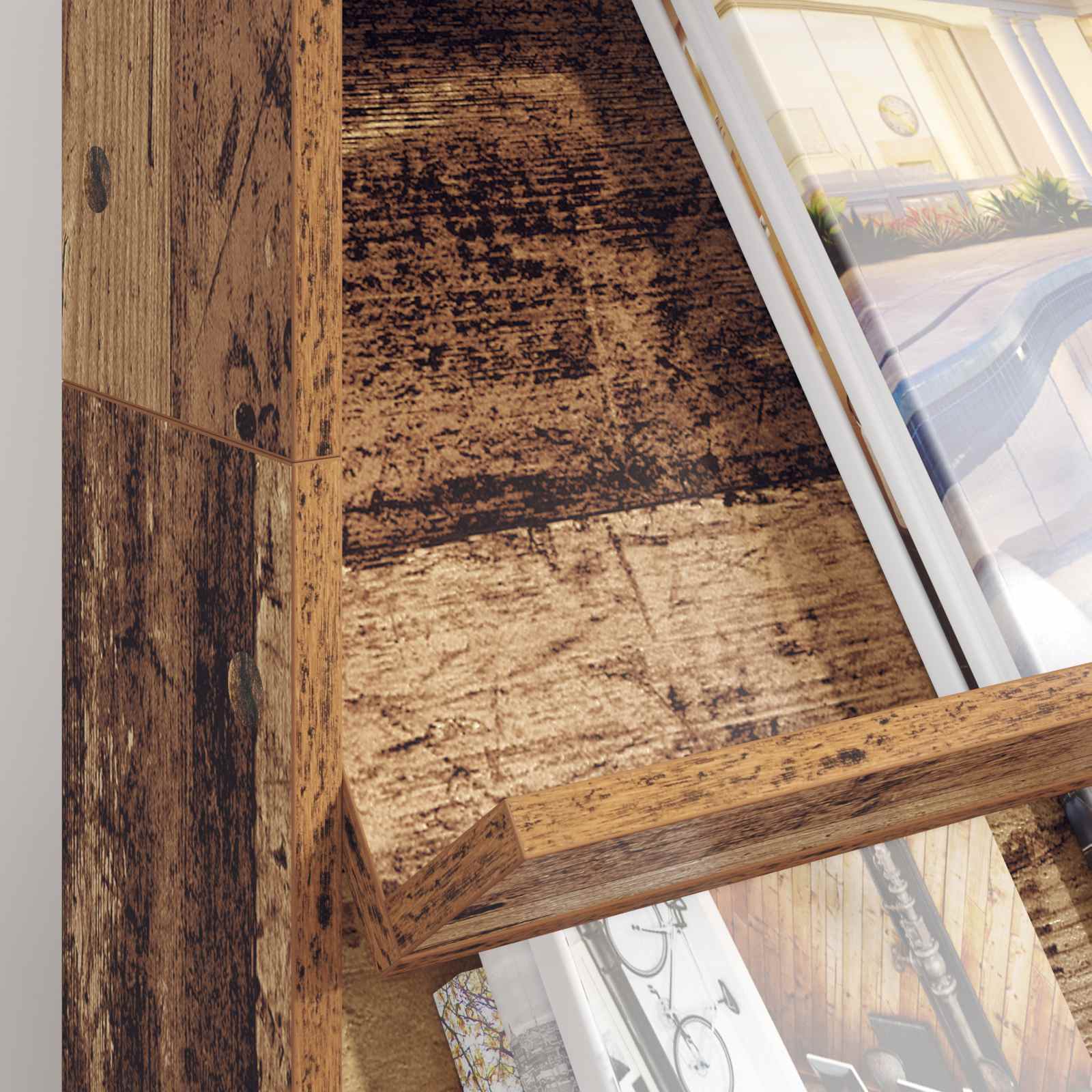 Raft pentru reviste Lemn vechi 70 x 41 x 126 cm Lemn compozit [3]