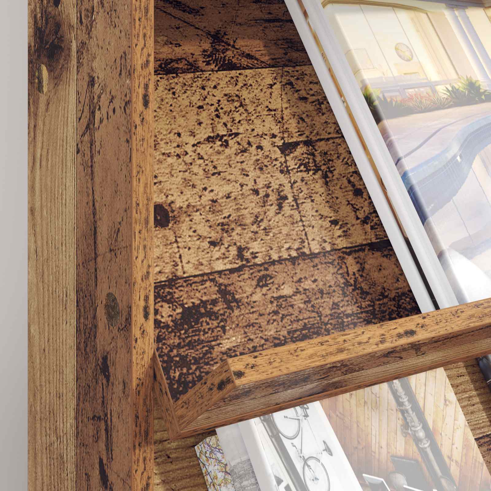 Raft pentru reviste Lemn vechi 70 x 41 x 96 cm Lemn compozit [3]