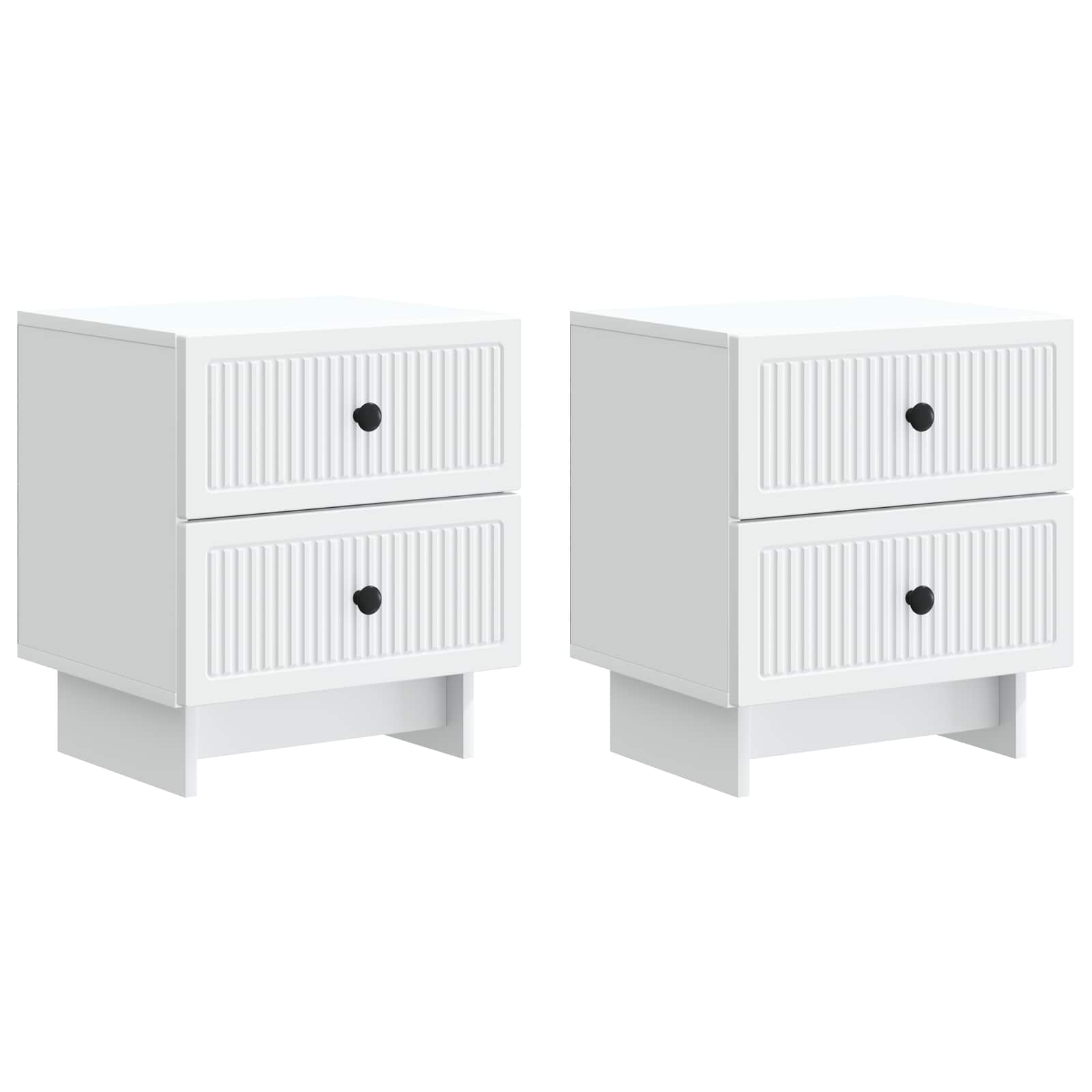vidaXL Dulap de noapte 2 pcs Alb 43 x 34,5 x 47,5 cm Lemn prelucrat