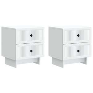 Nočna omarica 2 pcs Bela 43 x 34,5 x 47,5 cm Inženirski les