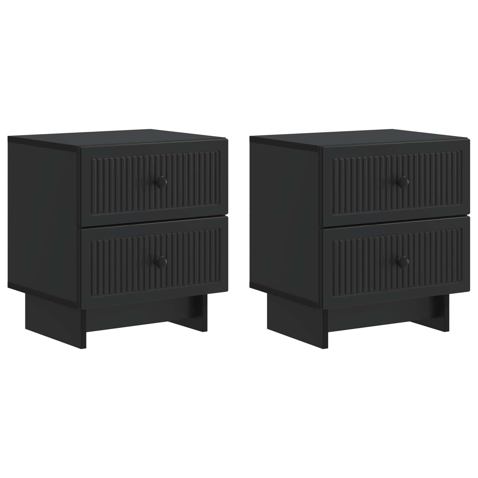 vidaXL Dulap de noapte 2 pcs Negru 43 x 34,5 x 47,5 cm Lemn prelucrat