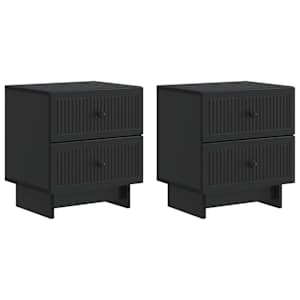 Noční skříňka 2 pcs Černá 43 x 34,5 x 47,5 cm Kompozitní dřevo - obrázek 2