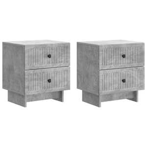 Nočna omarica 2 pcs Betonsko siva 43 x 34,5 x 47,5 cm