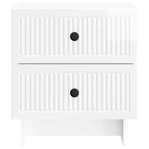 Noční skříňka 2 pcs Bílá s vysokým leskem 43 x 34,5 x 47,5 cm - obrázek 7