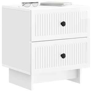 Noční skříňka 2 pcs Bílá s vysokým leskem 43 x 34,5 x 47,5 cm - obrázek 3