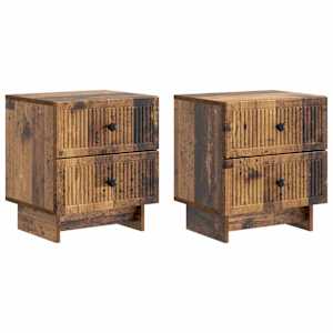 Noční skříňka se zásuvkou 2 pcs Staré dřevo 43 x 34,5 x 47,5 cm - obrázek 2