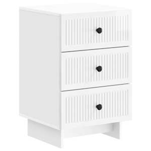 Nočna omarica Bela visok sijaj 43 x 41 x 66,5 cm Inženirski les