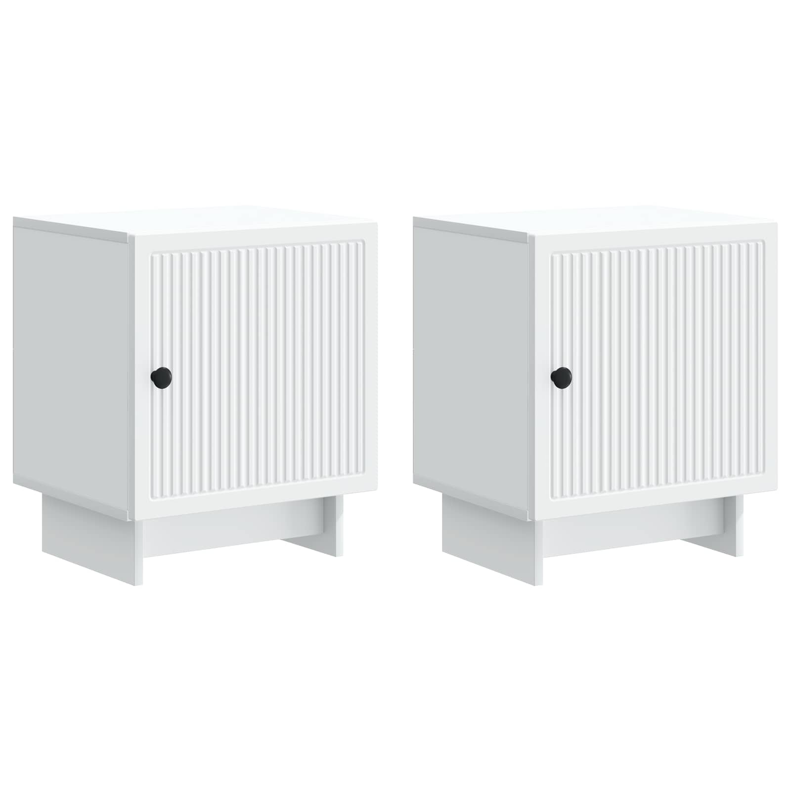 Nočna omarica 2 pcs Bela 43 x 34,5 x 50 cm Inženirski les