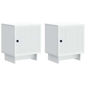 Nočna omarica 2 pcs Bela 43 x 34,5 x 50 cm Inženirski les