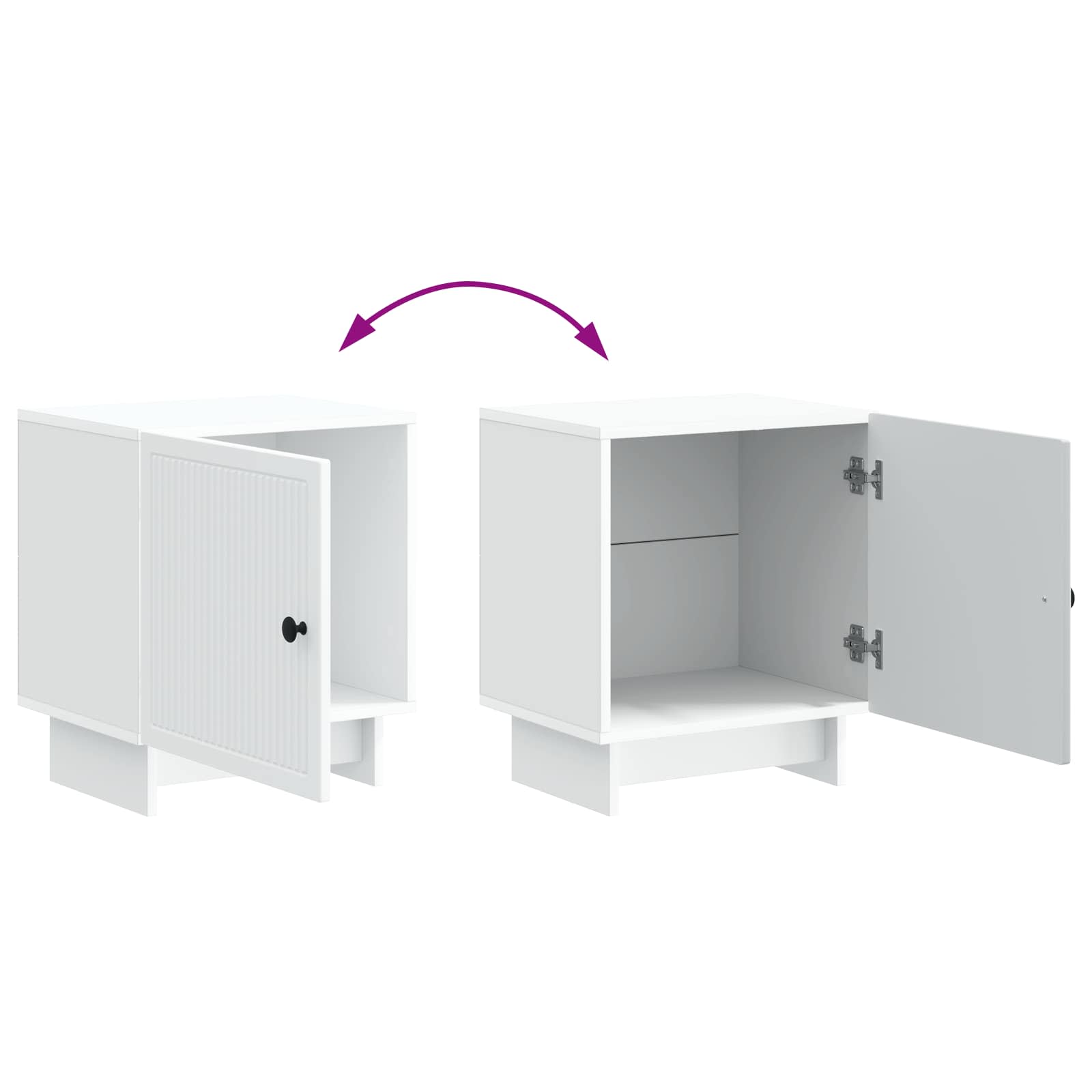 Nočna omarica 2 pcs Bela 43 x 34,5 x 50 cm Inženirski les - slika 10