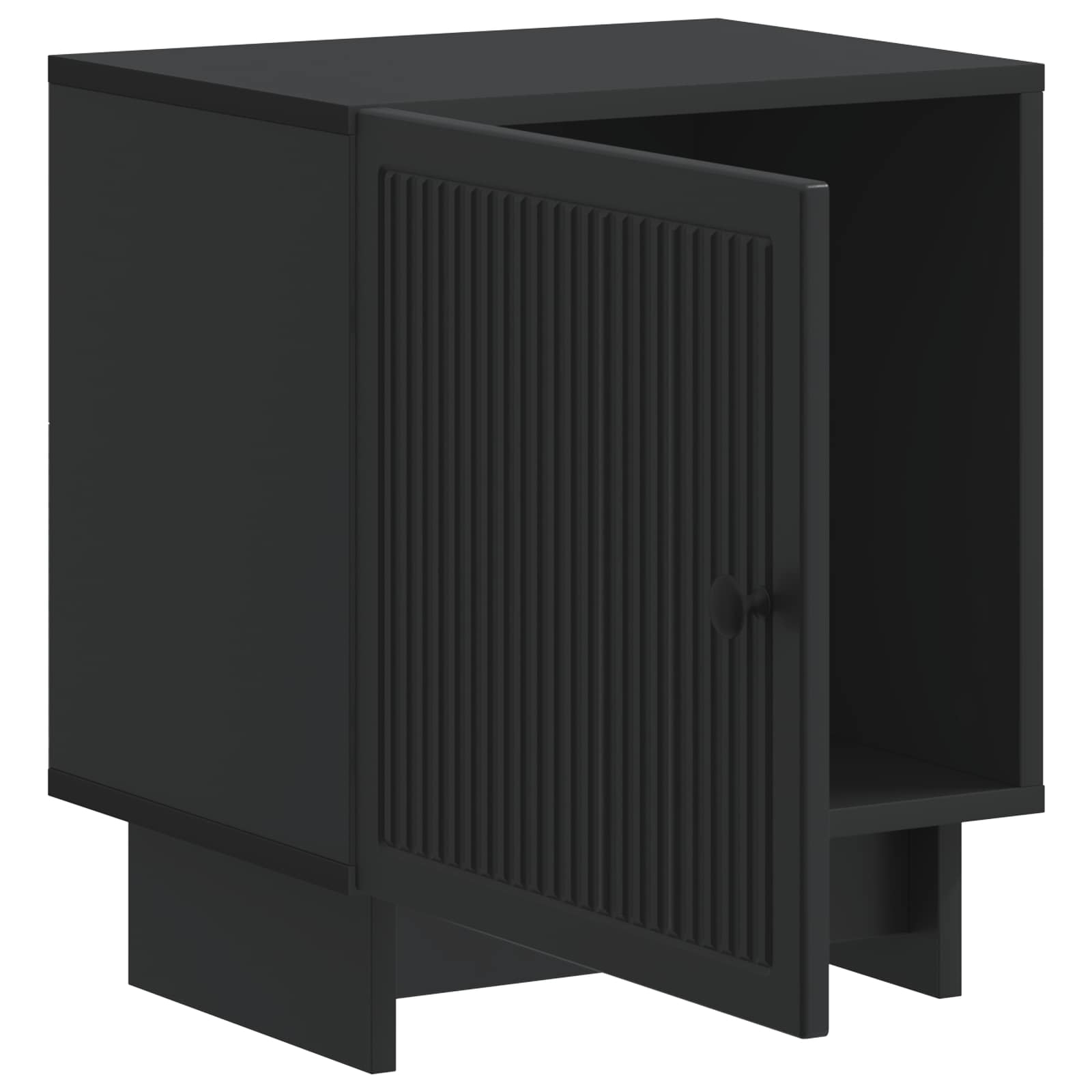 Nočna omarica Črna 43 x 34,5 x 50 cm Inženirski les - slika 3