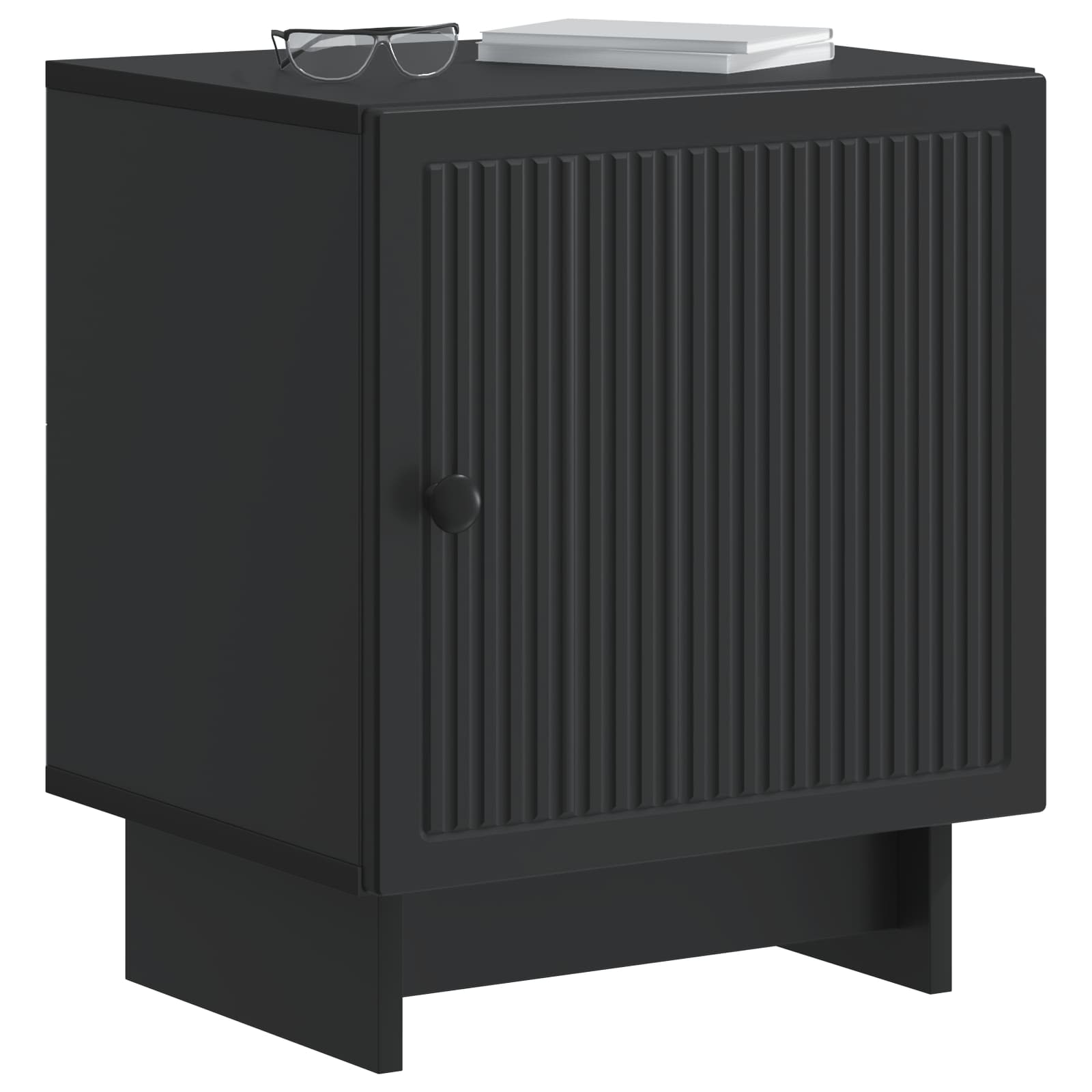 Nočna omarica Črna 43 x 34,5 x 50 cm Inženirski les - slika 2