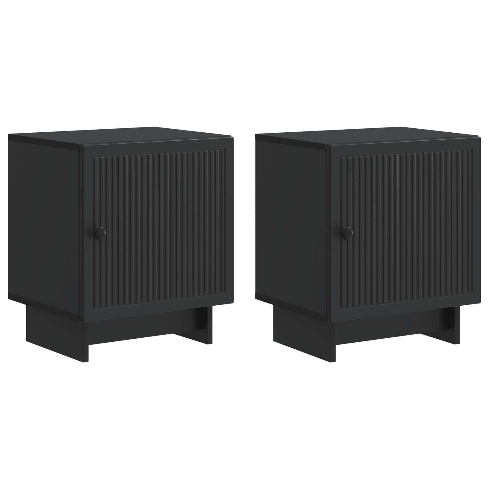 vidaXL Dulap de noapte 2 pcs Negru 43 x 34,5 x 50 cm Lemn prelucrat