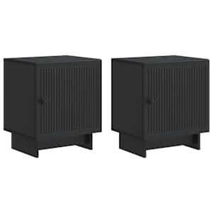 Noční skříňka 2 pcs Černá 43 x 34,5 x 50 cm Kompozitní dřevo - obrázek 2
