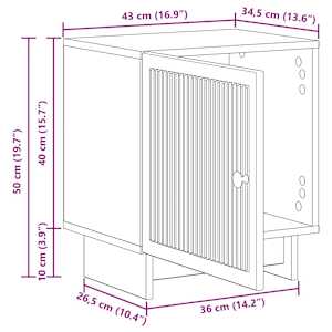 Noční skříňka 2 pcs Betonově šedá 43 x 34,5 x 50 cm - obrázek 13