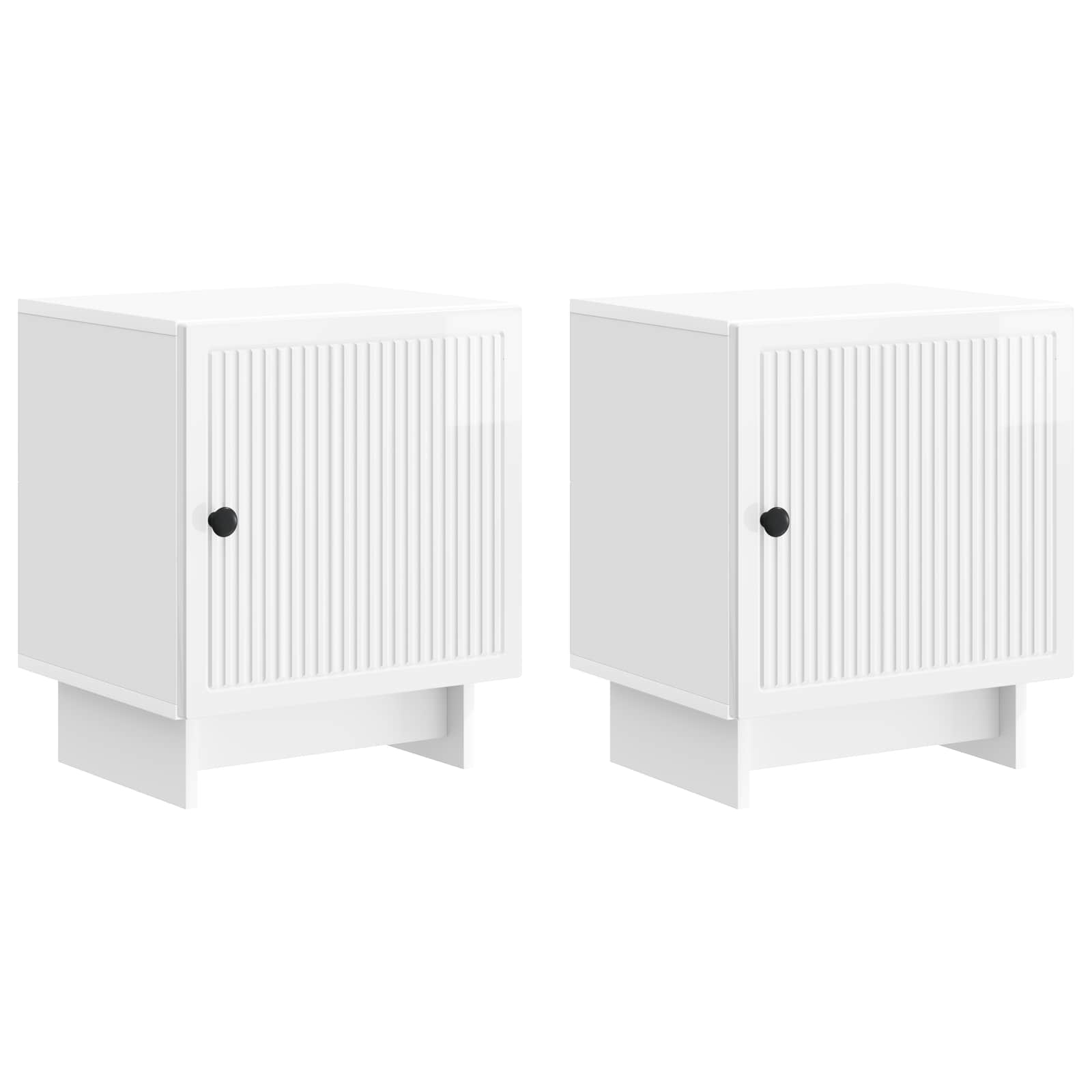 vidaXL Dulap de noapte 2 pcs Alb foarte lucios 43 x 34,5 x 50 cm