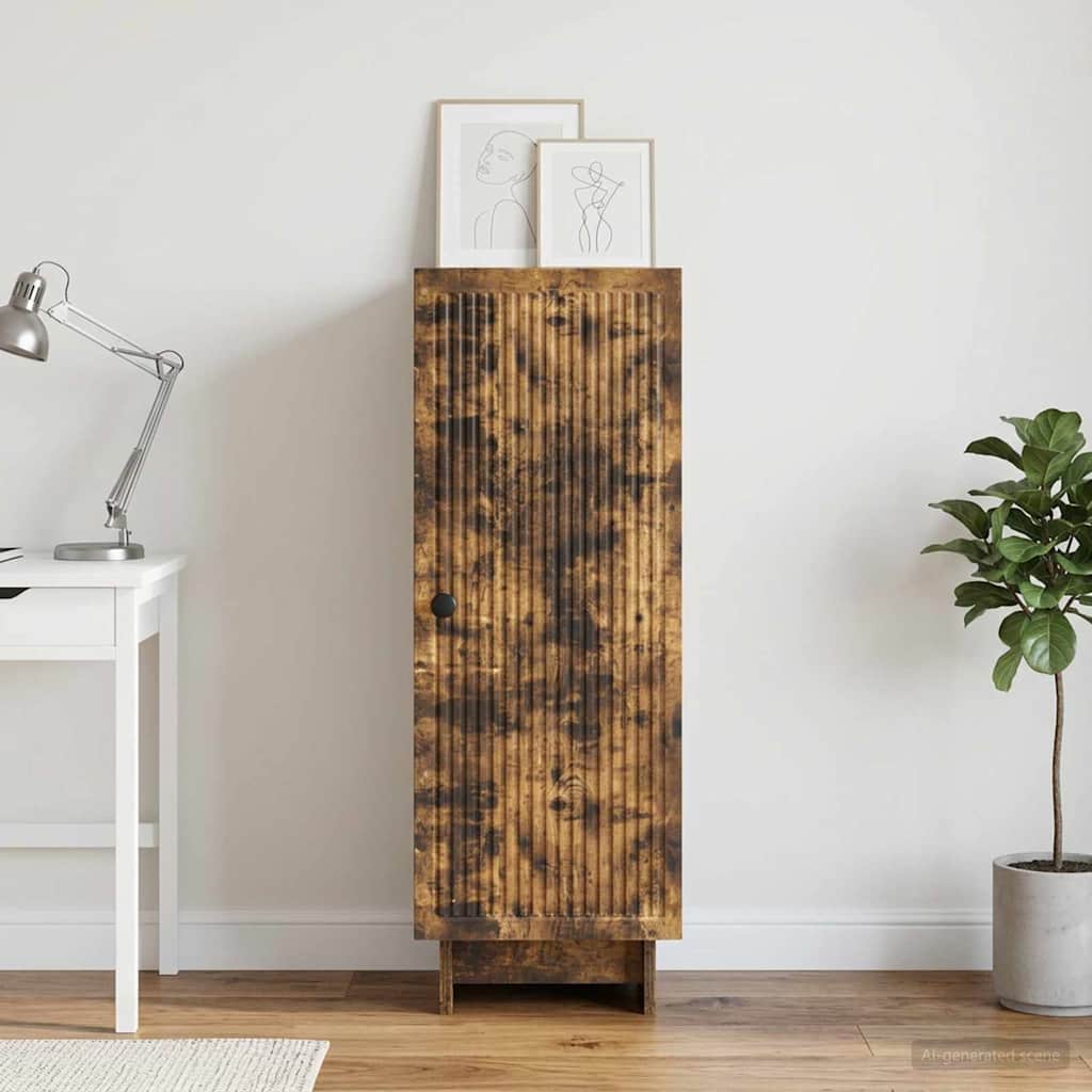 vidaXL Bufet Stejar fumuriu 33 x 34,5 x 90 cm Lemn prelucrat