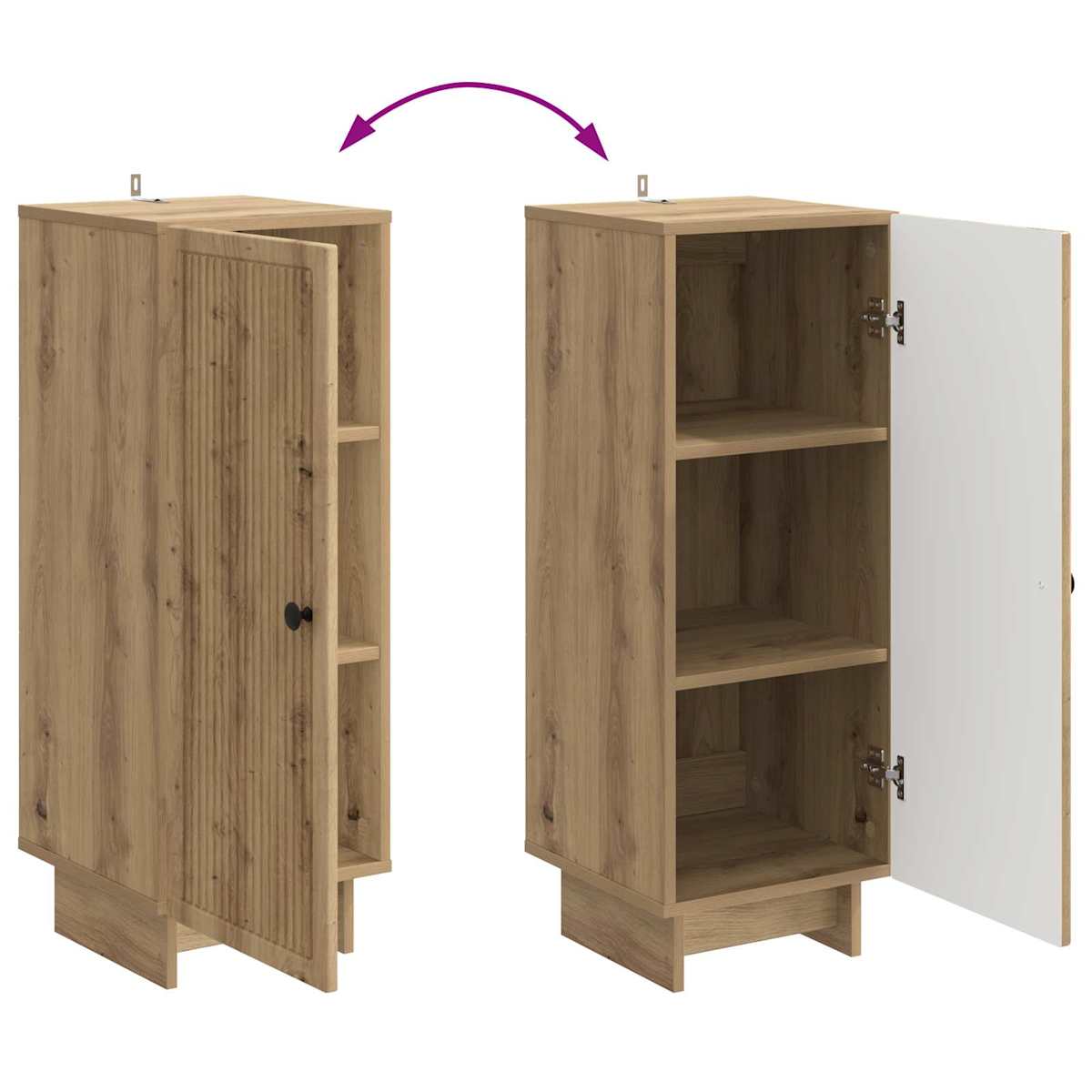 Sideboard 33 x 34,5 x 90 cm Konstrueret træ - Billede 11