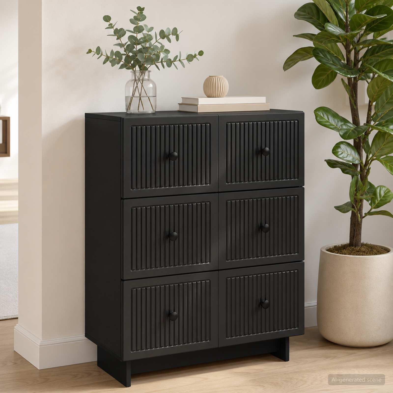 Laatikkokaappi Musta 66 x 34,5 x 90 cm Tekninen puu