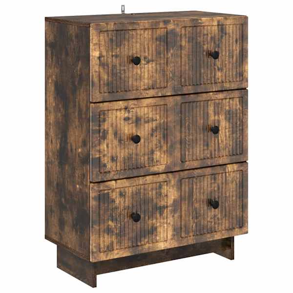 vidaXL Sahtlib&uuml;roo 66 x 34,5 x 90 cm Tehispuit Suitsutatud tamm