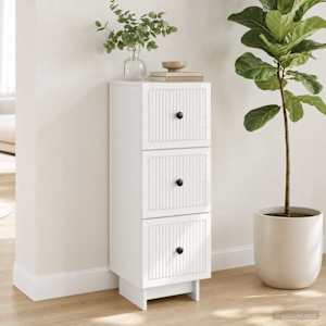 Predalna omara Bela visok sijaj 33 x 34,5 x 90 cm