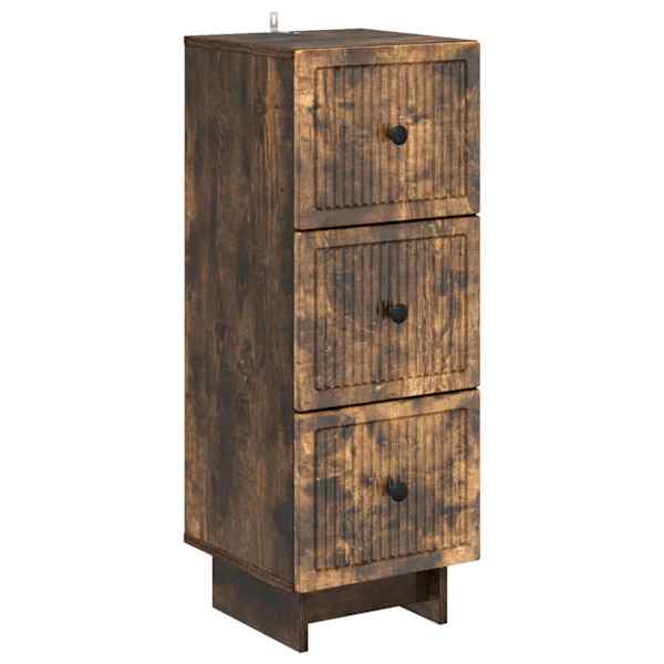 vidaXL Sahtlib&uuml;roo Suitsutatud tamm 33 x 34,5 x 90 cm Tehispuit