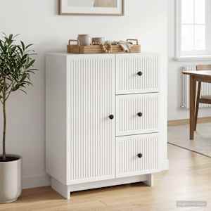 Servírovací skříň Bílá s vysokým leskem 66 x 34,5 x 90 cm - obrázek 4