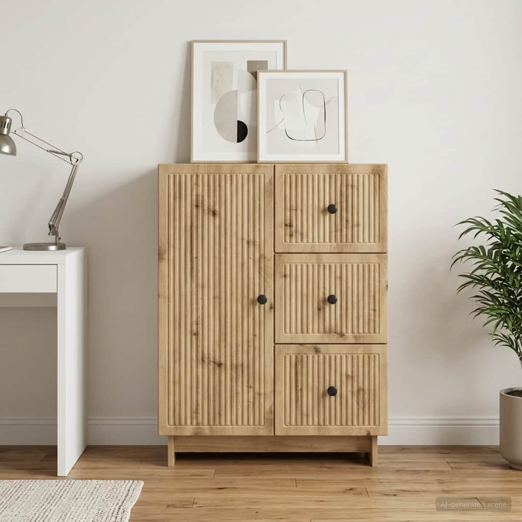 Strani šal Artisan hrast 66 x 34,5 x 90 cm Inženirski les - slika 4