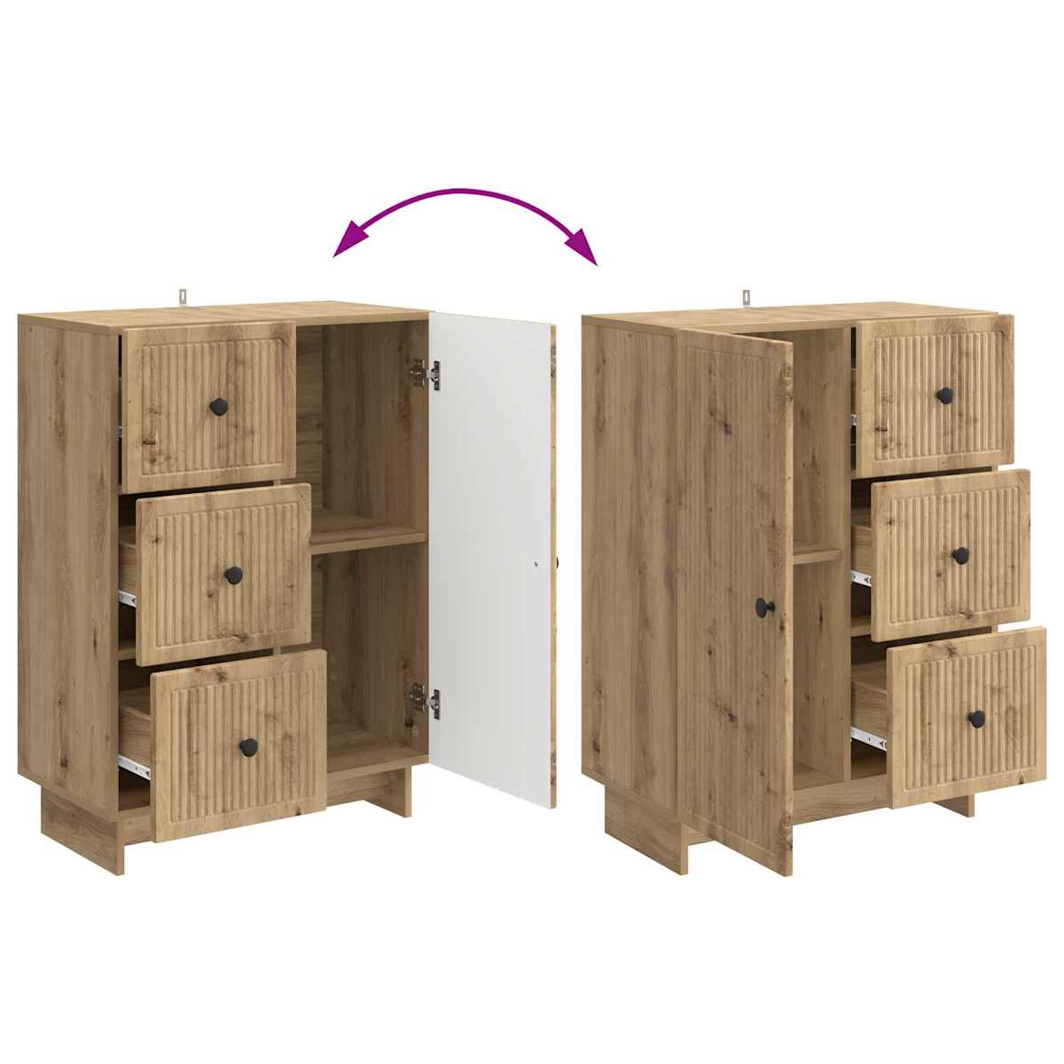 Sideboard 66 x 34,5 x 90 cm Konstrueret træ - Billede 10