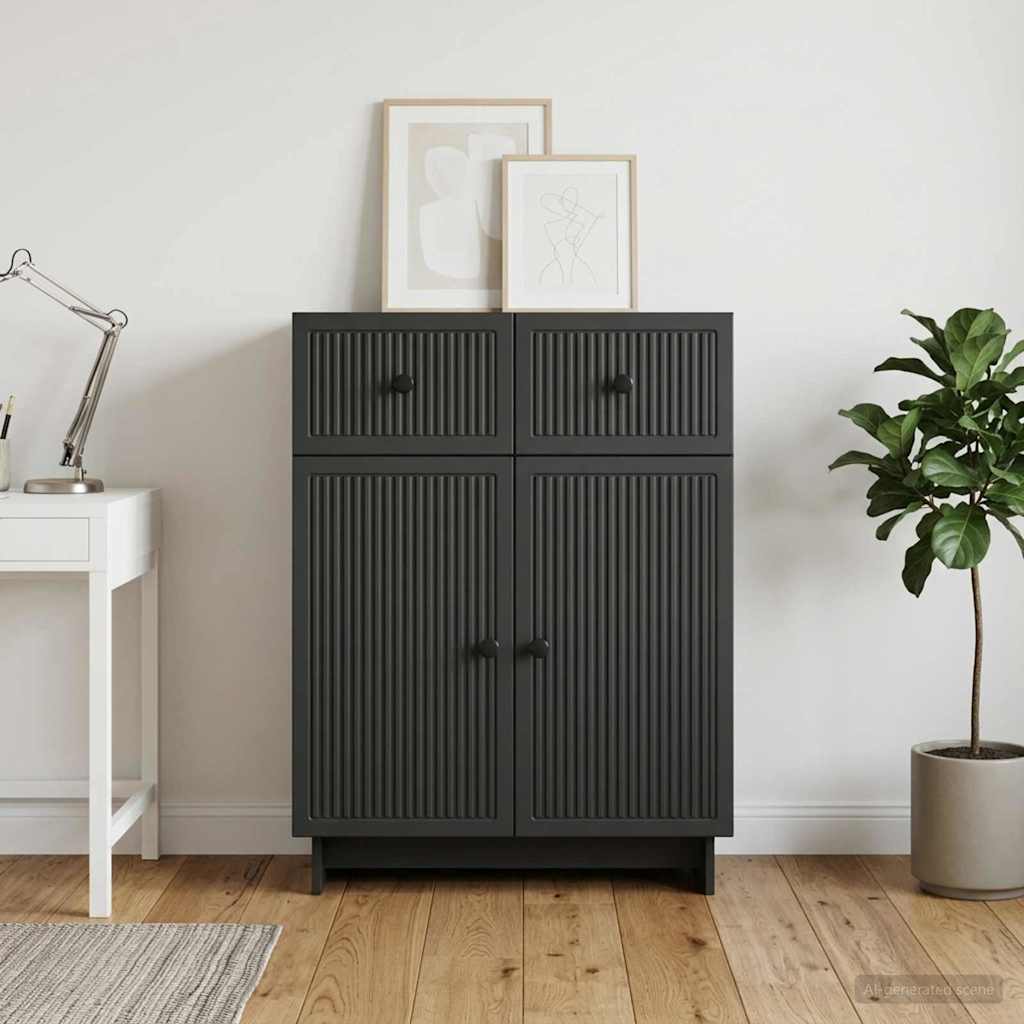 vidaXL Sivupöytä laatikon kanssa Musta 66 x 34,5 x 90 cm Tekninen puu