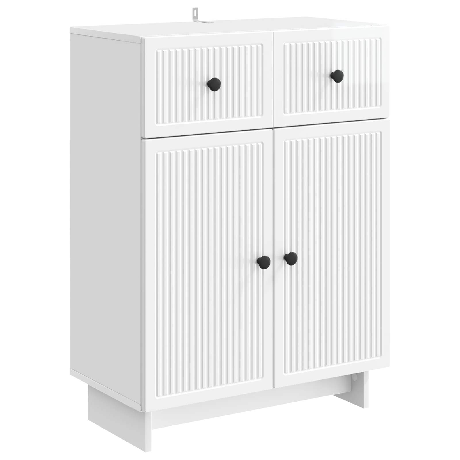 vidaXL Bufet Alb foarte lucios 66 x 34,5 x 90 cm Lemn prelucrat