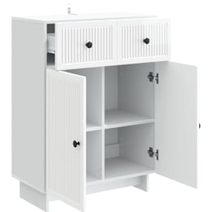 Servírovací skříň Bílá s vysokým leskem 66 x 34,5 x 90 cm - obrázek 3