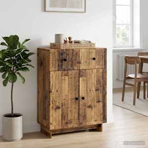 Servírovací skříň se zásuvkou Staré dřevo 66 x 34,5 x 90 cm - obrázek 4