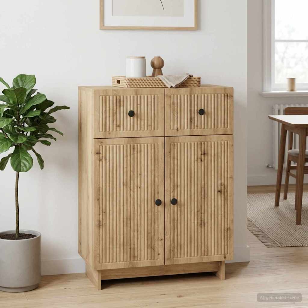 vidaXL Bufet Stejar Artizanal 66 x 34,5 x 90 cm Lemn prelucrat