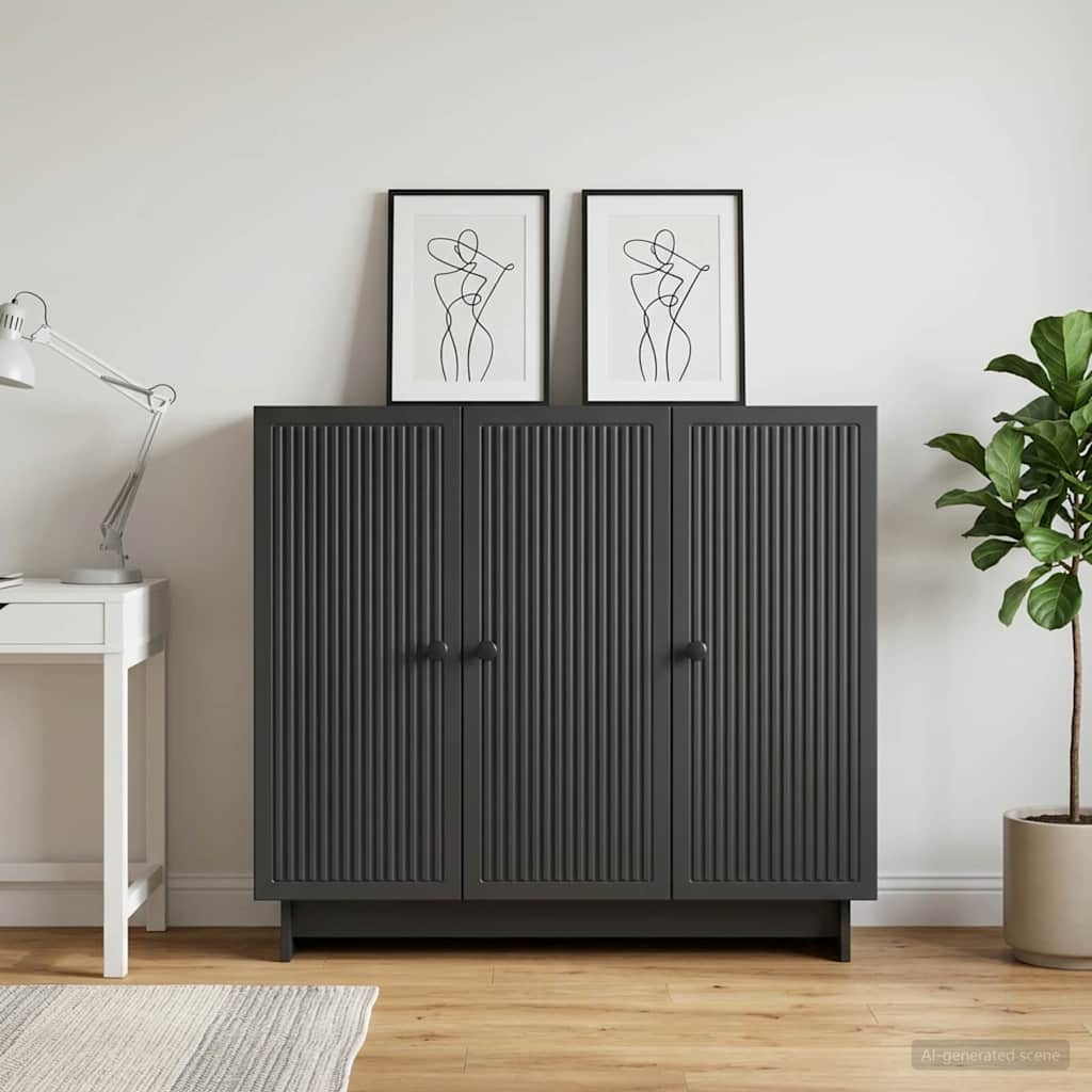 vidaXL Bufet Negru 89 x 34,5 x 80 cm Lemn prelucrat