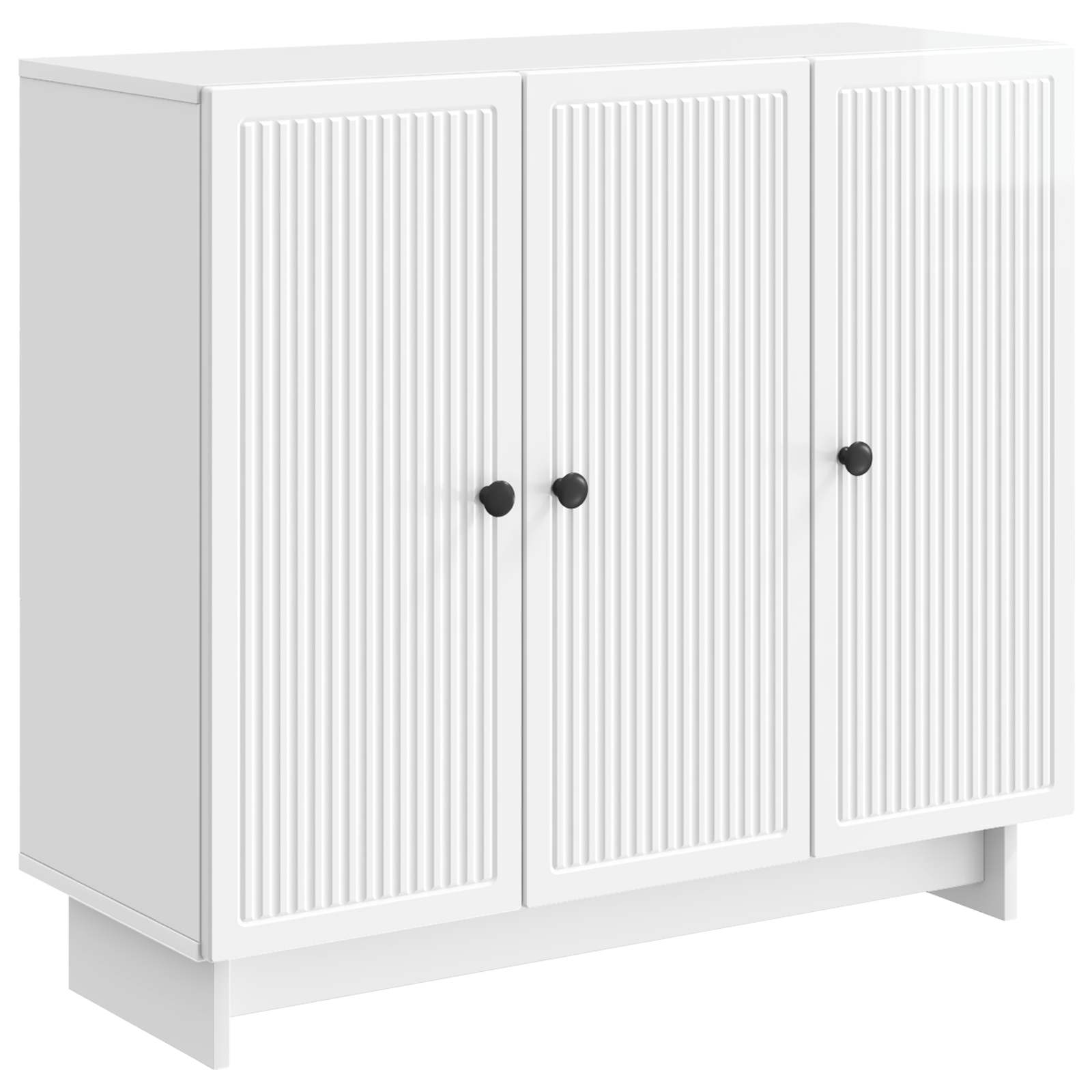 vidaXL Bufet Alb foarte lucios 89 x 34,5 x 80 cm Lemn prelucrat